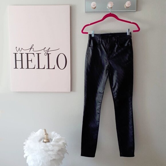 NWT J Brand black coated zebra high rise skinny jeans, 25 - Picture 9 of 12